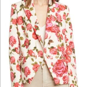L'agence Kenzie Rose Print Blazer In Dawn/ Rosewood